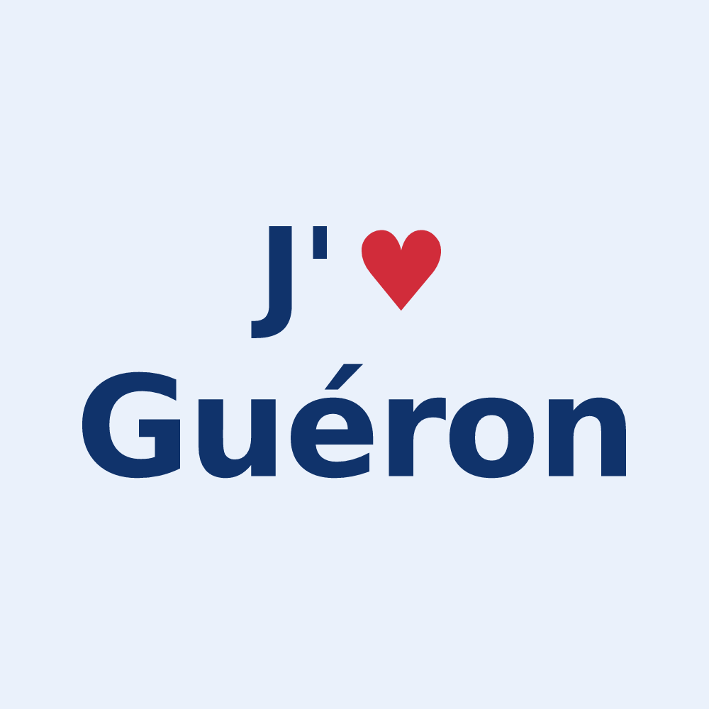 Sticker personnalisé Guéron — design J'aime Guéron