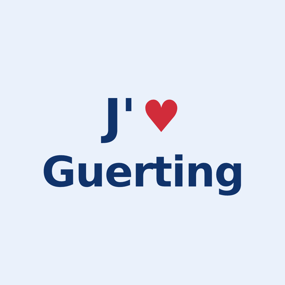 Sticker personnalisé Guerting — design « J'aime Guerting » imprimé sur le sticker