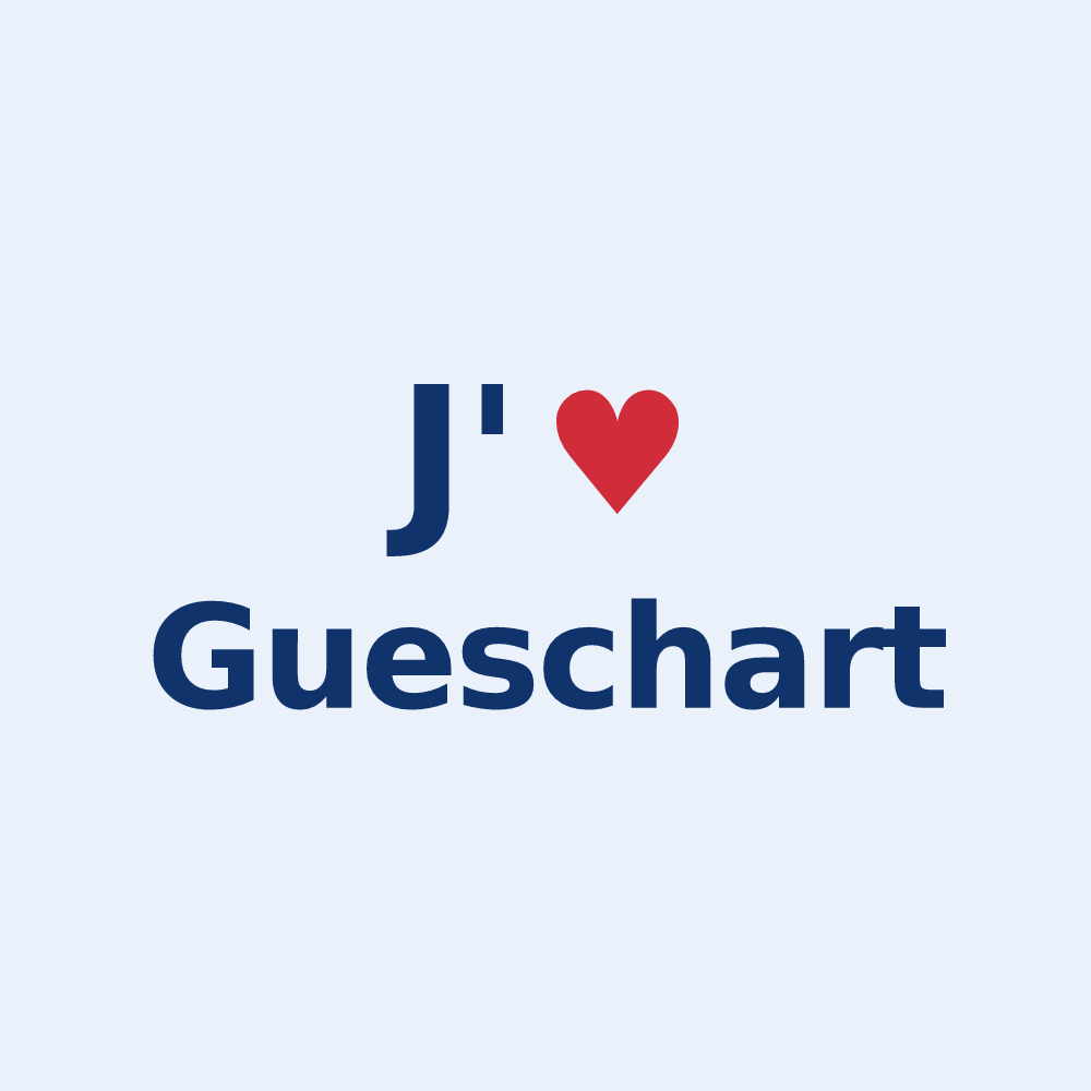 Sticker personnalisé Gueschart — design J'aime Gueschart