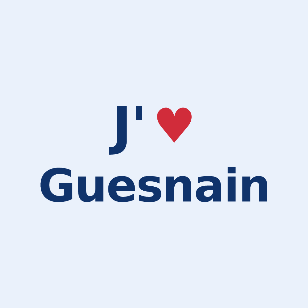Sticker personnalisé Guesnain — design J'aime Guesnain