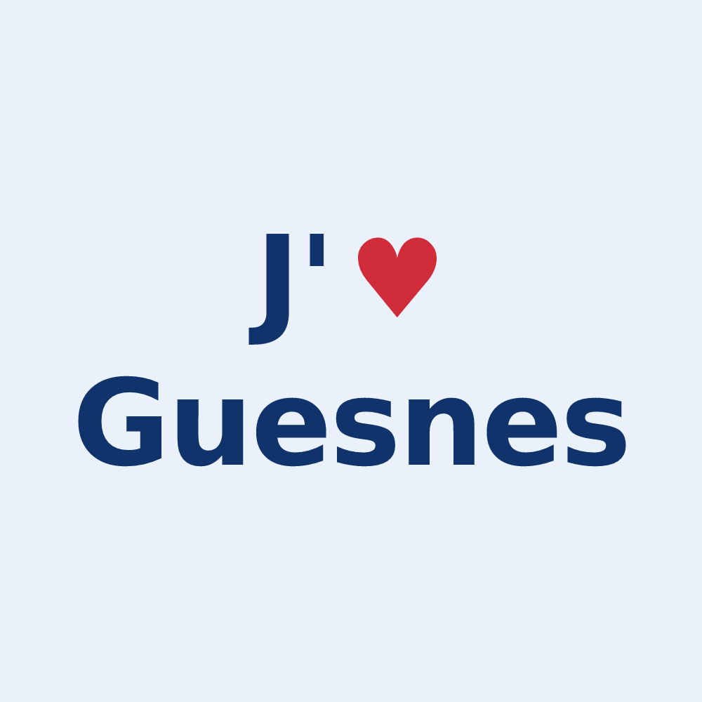 Sticker personnalisé Guesnes — design J'aime Guesnes