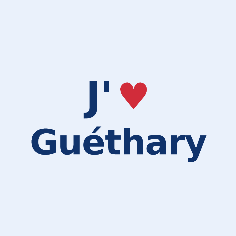 Sticker personnalisé Guéthary — design « J'aime Guéthary » imprimé sur le sticker