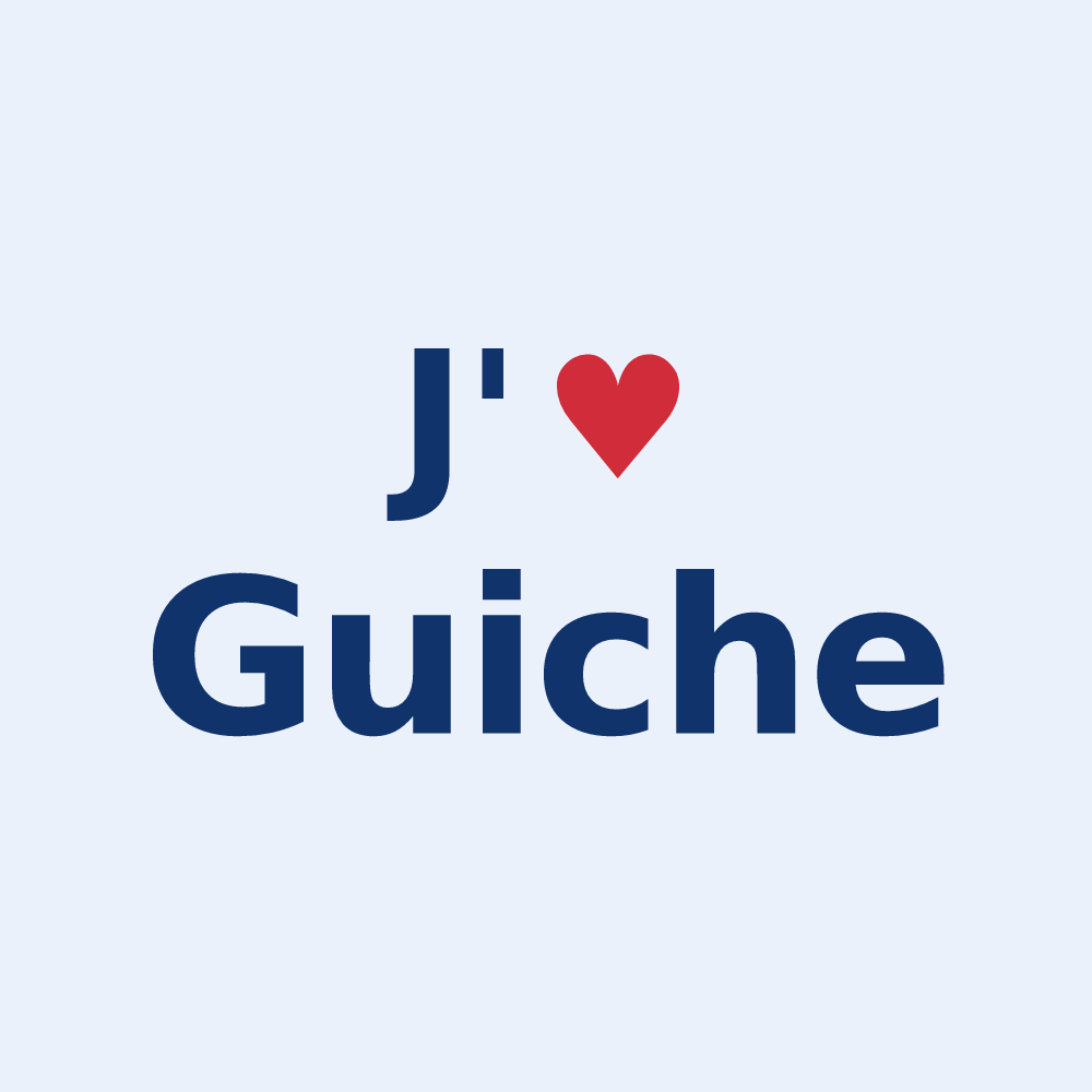 Sticker personnalisé Guiche — design J'aime Guiche