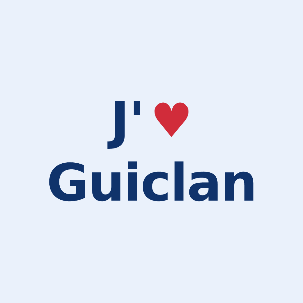 Sticker personnalisé Guiclan — design J'aime Guiclan