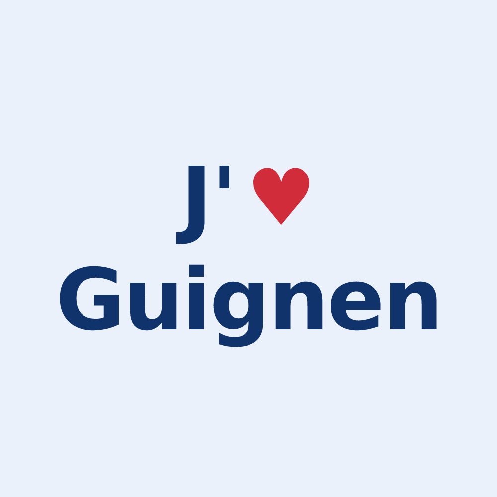Sticker personnalisé Guignen — design J'aime Guignen