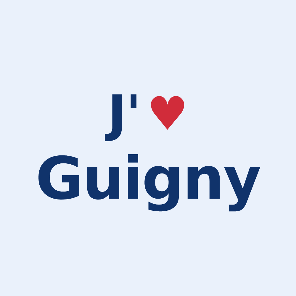 Sticker personnalisé Guigny — design J'aime Guigny
