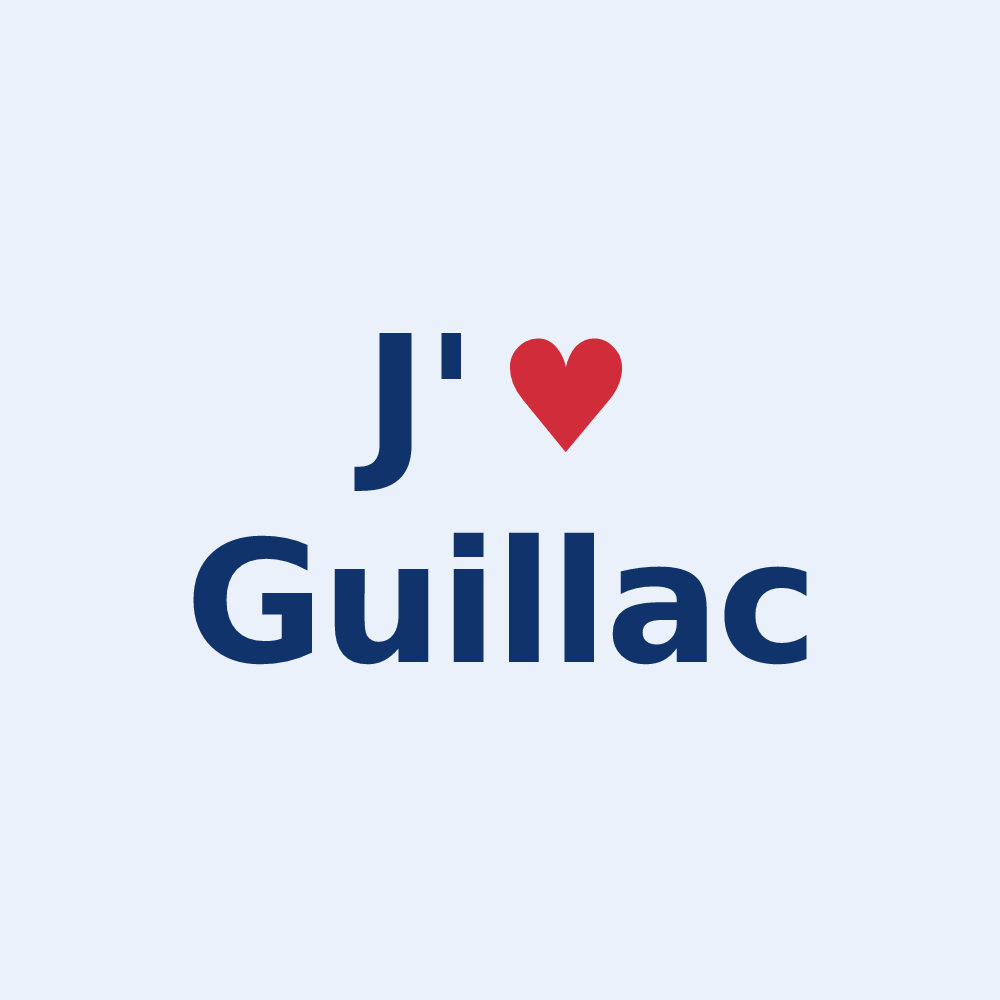 Sticker personnalisé Guillac — design J'aime Guillac
