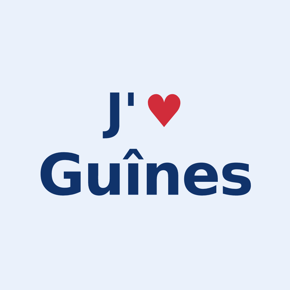 Sticker personnalisé Guînes — design J'aime Guînes