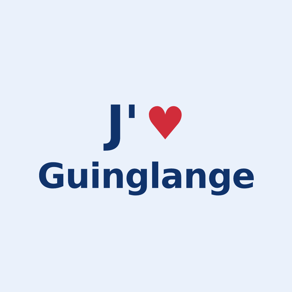 Sticker personnalisé Guinglange — design J'aime Guinglange