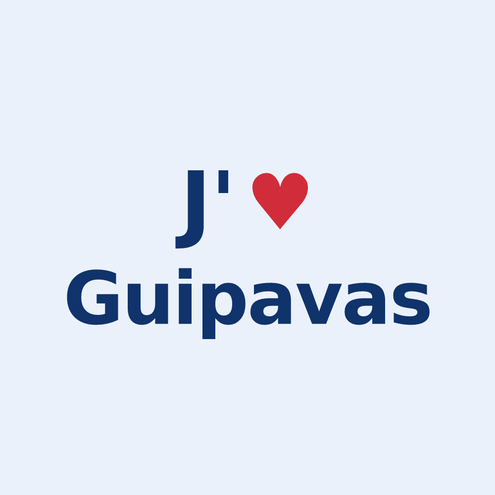 Sticker personnalisé Guipavas — design « J'aime Guipavas » imprimé sur le sticker