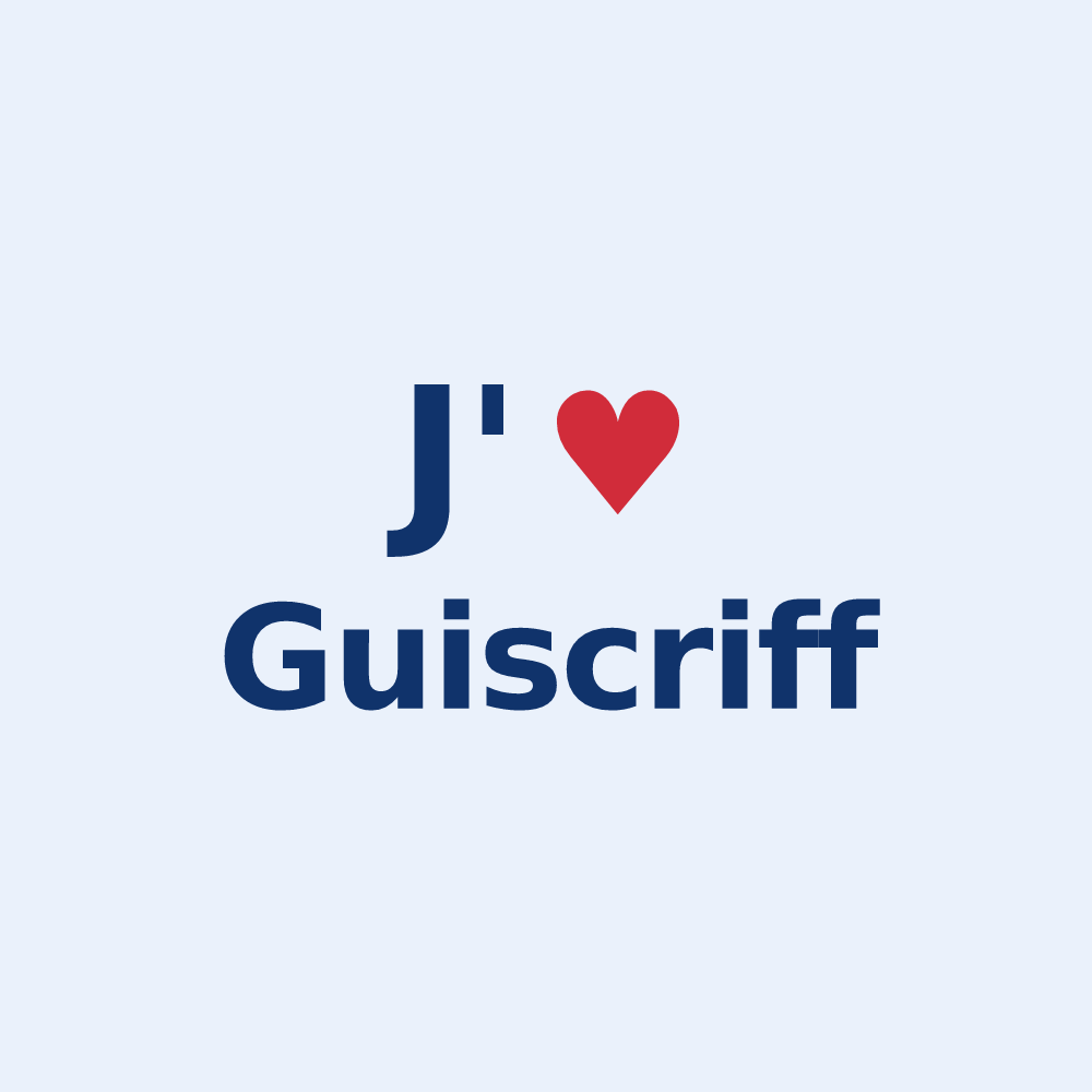 Sticker personnalisé Guiscriff — design J'aime Guiscriff