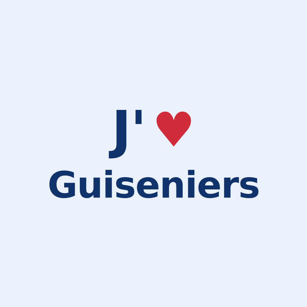 Sticker personnalisé Guiseniers — design « J'aime Guiseniers » imprimé sur le sticker