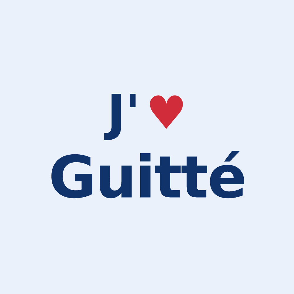 Sticker personnalisé Guitté — design « J'aime Guitté » imprimé sur le sticker