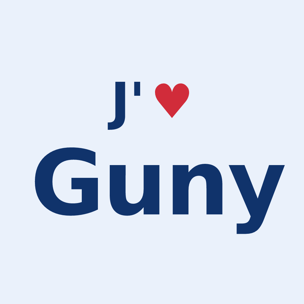 Sticker personnalisé Guny — design « J'aime Guny » imprimé sur le sticker