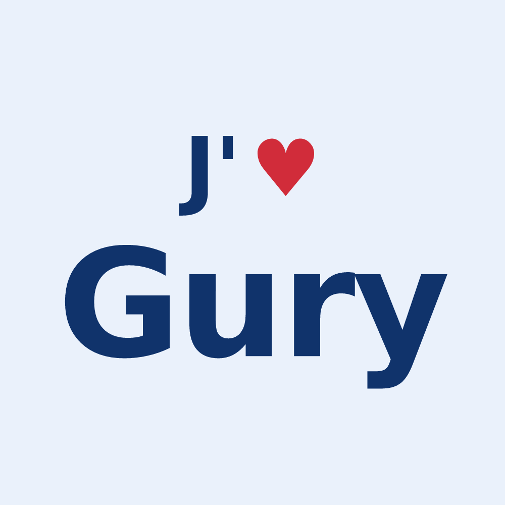 Sticker personnalisé Gury — design J'aime Gury