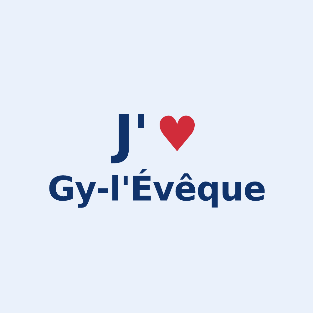 Sticker personnalisé Gy-l'Évêque — design J'aime Gy-l'Évêque