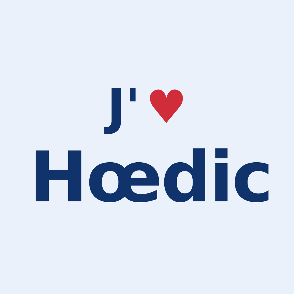 Sticker personnalisé Hœdic — design J'aime Hœdic