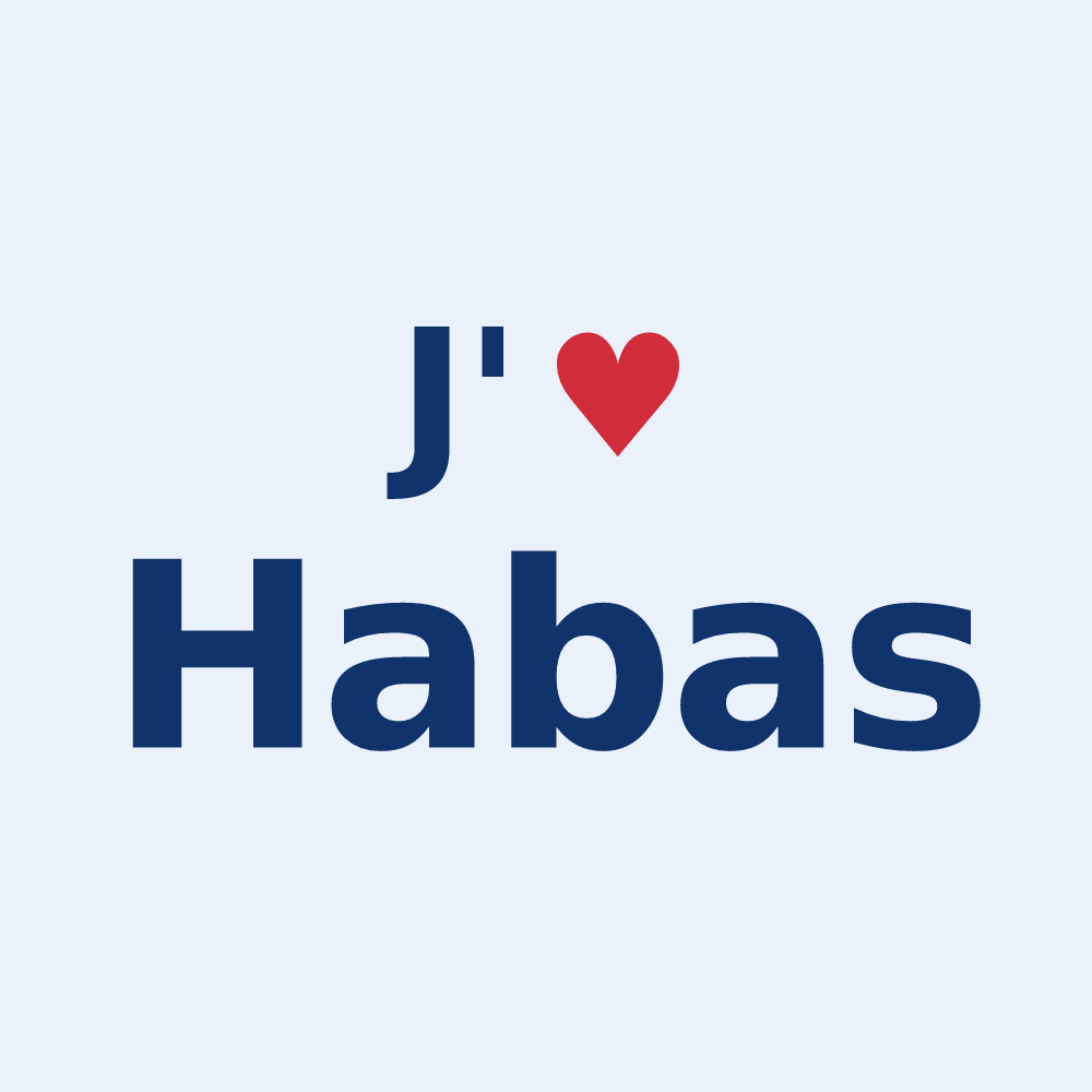 Sticker personnalisé Habas — design J'aime Habas