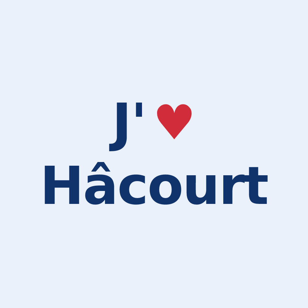 Sticker personnalisé Hâcourt — design J'aime Hâcourt