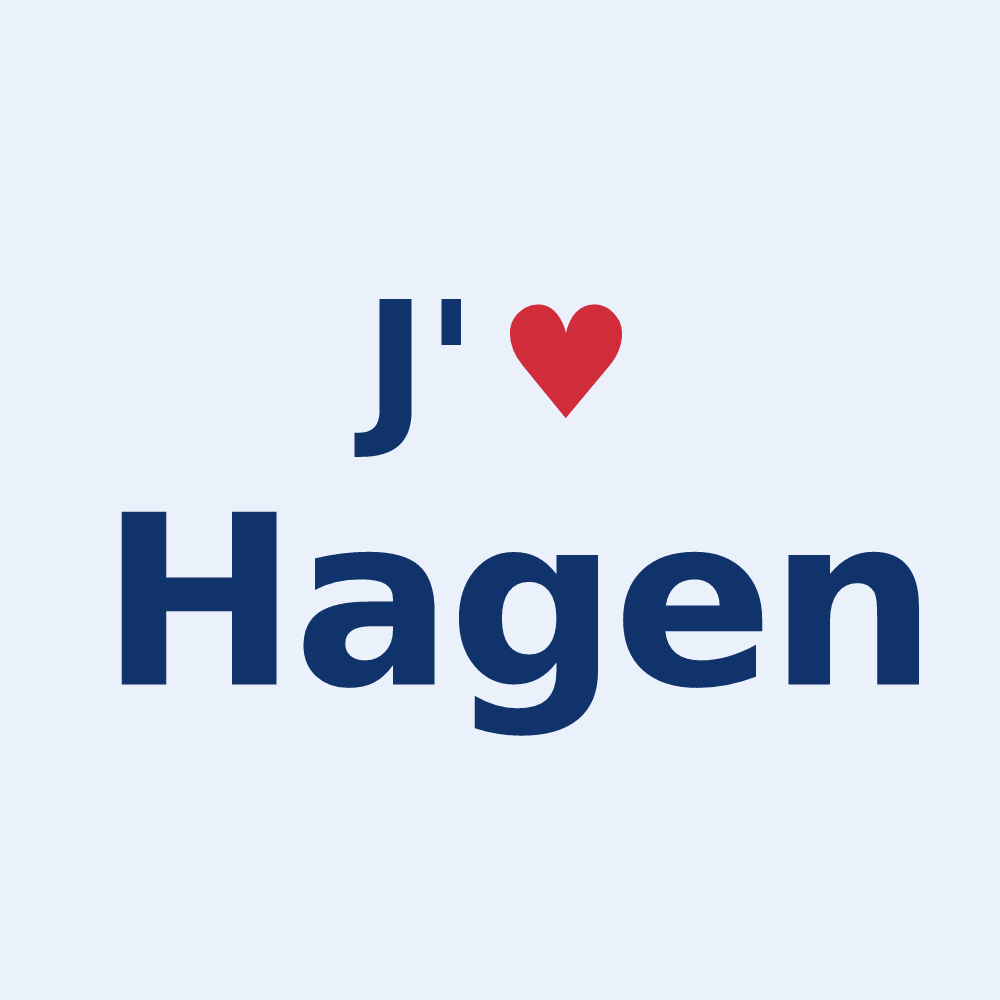 Sticker personnalisé Hagen — design « J'aime Hagen » imprimé sur le sticker