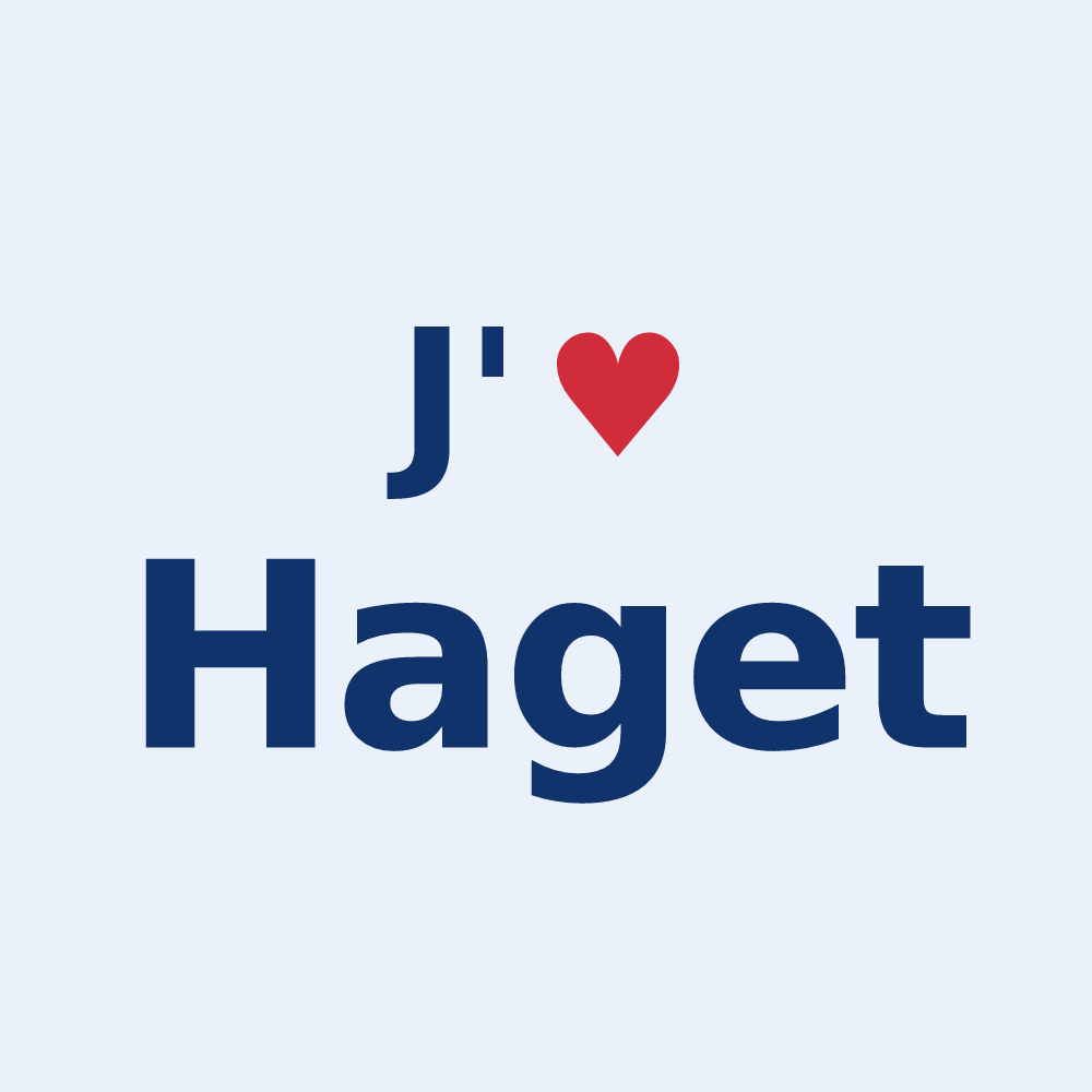 Sticker personnalisé Haget — design J'aime Haget