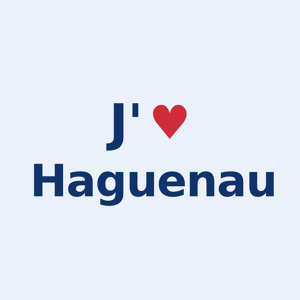 Sticker personnalisé Haguenau — design J'aime Haguenau