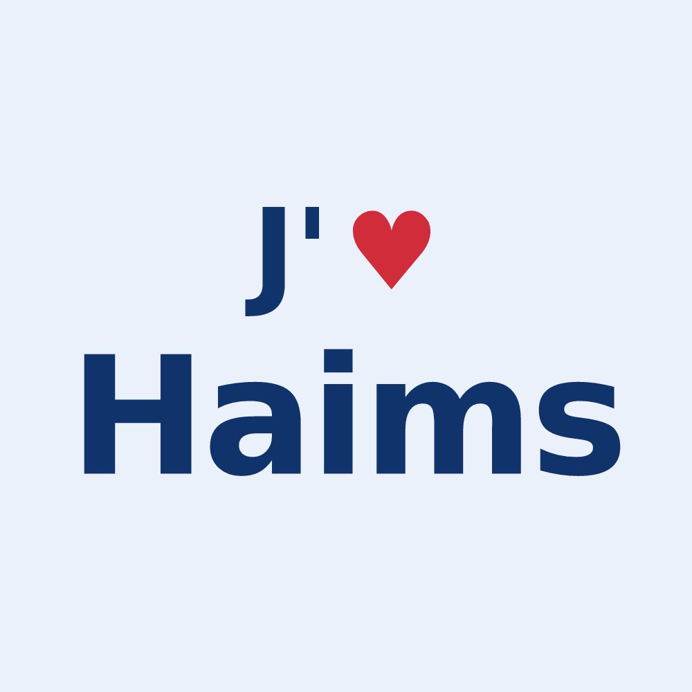 Sticker personnalisé Haims — design « J'aime Haims » imprimé sur le sticker