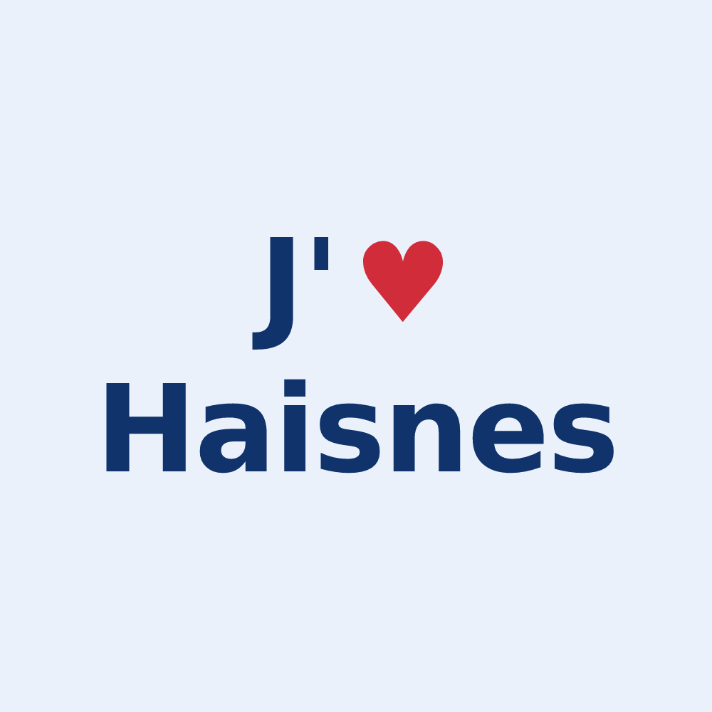 Sticker personnalisé Haisnes — design J'aime Haisnes