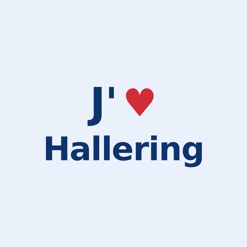 Sticker personnalisé Hallering — design J'aime Hallering