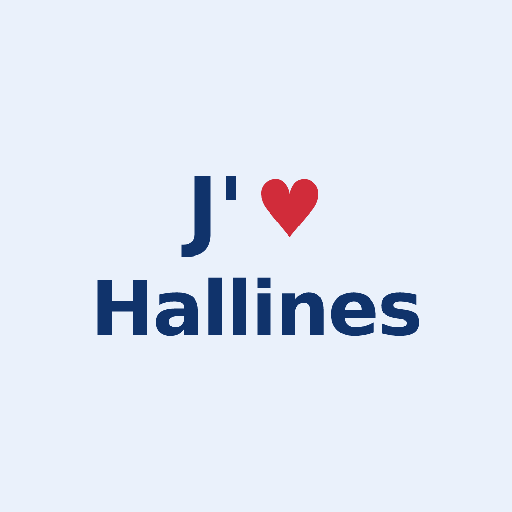 Sticker personnalisé Hallines — design J'aime Hallines