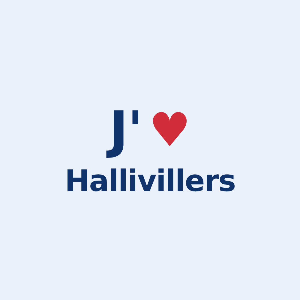 Sticker personnalisé Hallivillers — design J'aime Hallivillers
