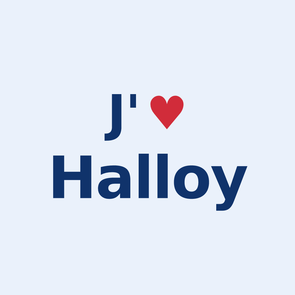 Sticker personnalisé Halloy — design J'aime Halloy