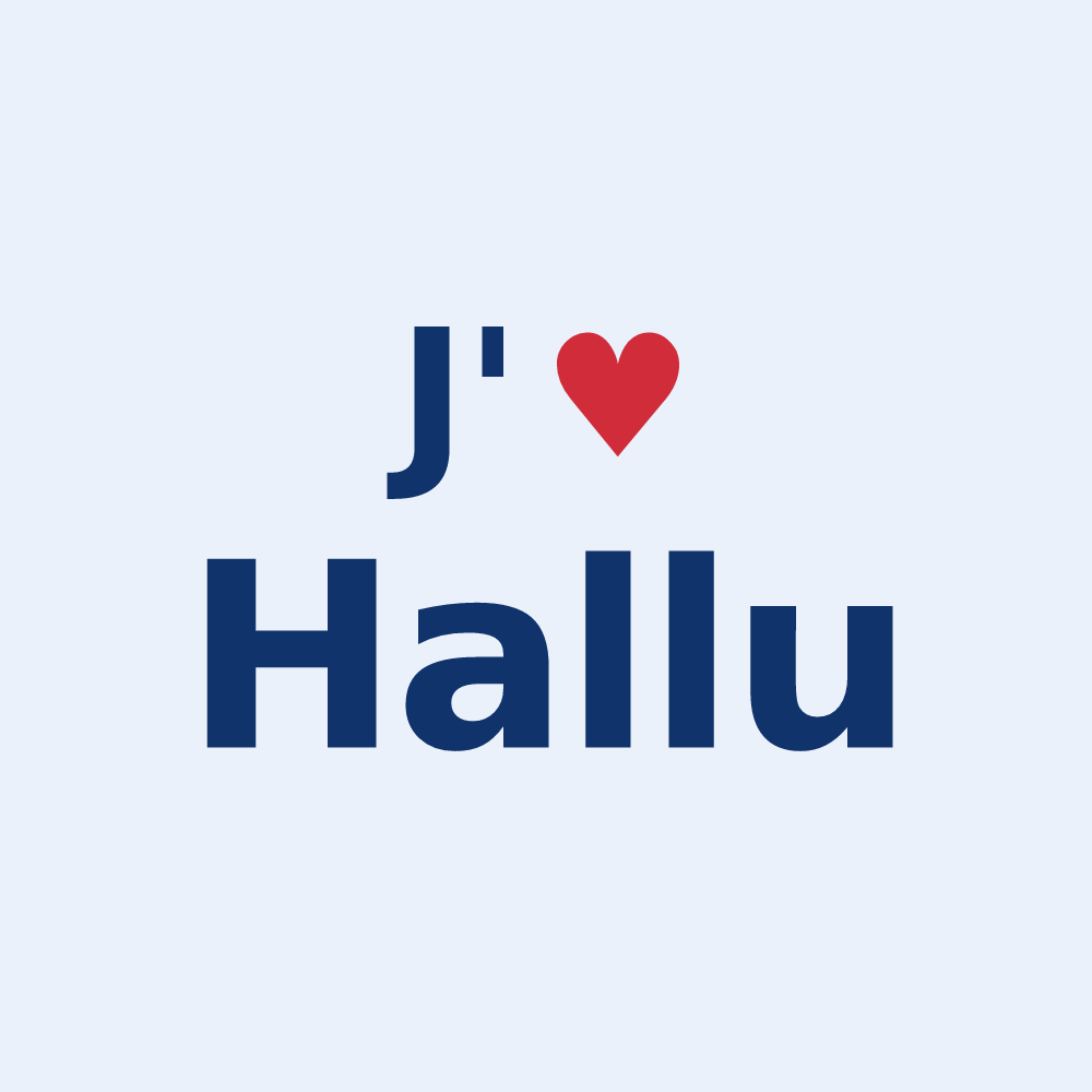 Sticker personnalisé Hallu — design J'aime Hallu