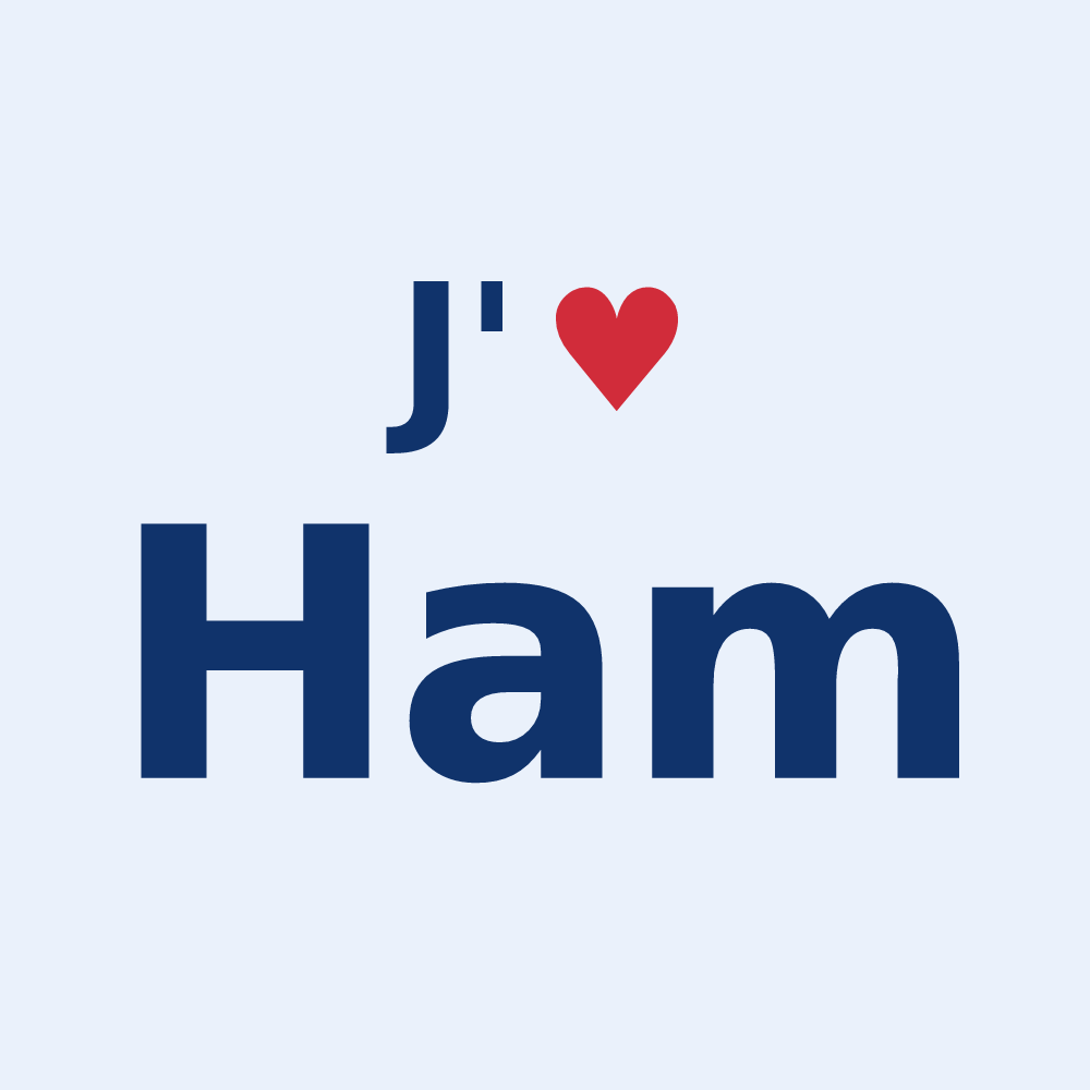 Sticker personnalisé Ham — design J'aime Ham