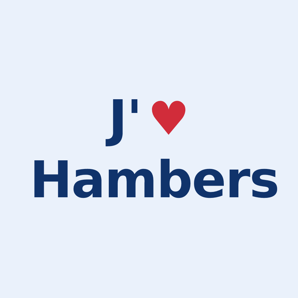 Sticker personnalisé Hambers — design J'aime Hambers