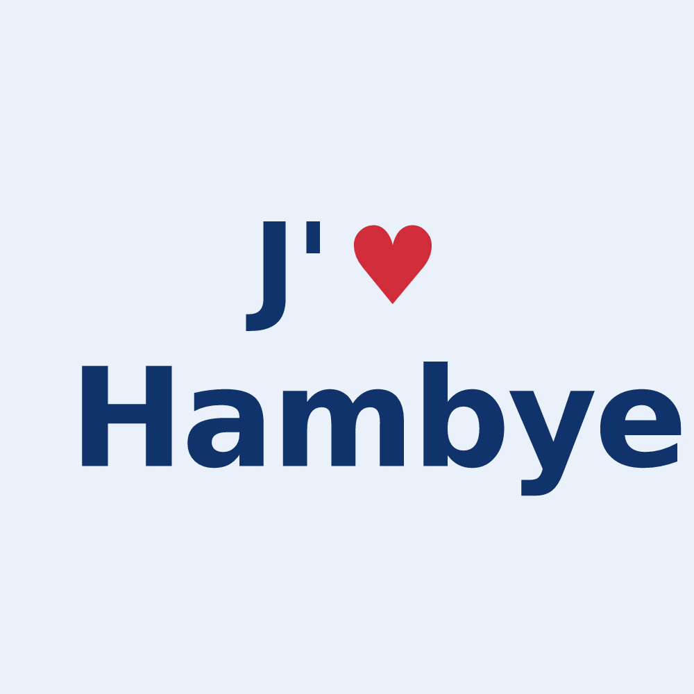 Sticker personnalisé Hambye — design J'aime Hambye