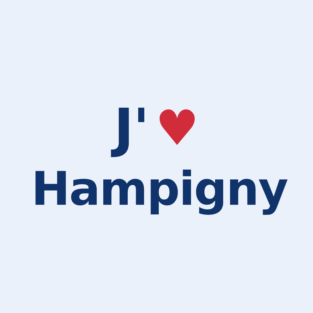 Sticker personnalisé Hampigny — design J'aime Hampigny