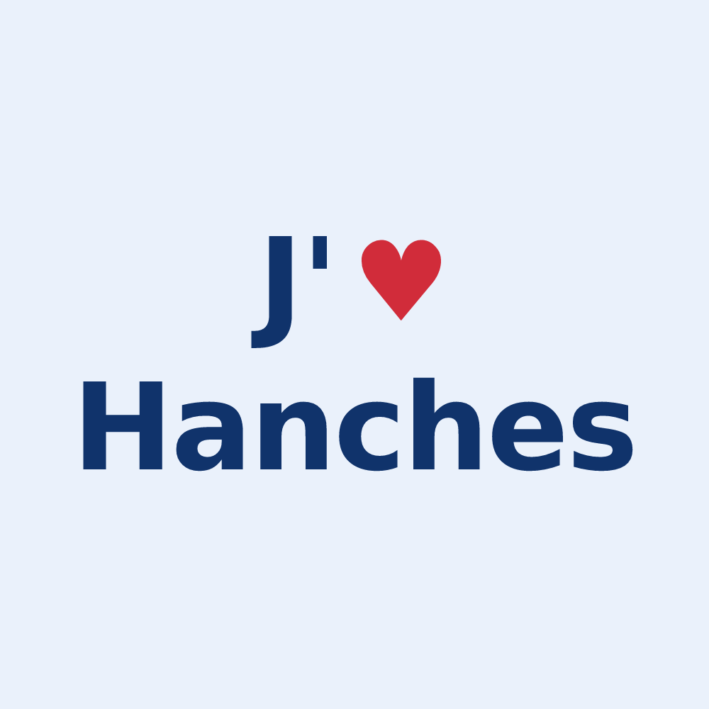 Sticker personnalisé Hanches — design J'aime Hanches