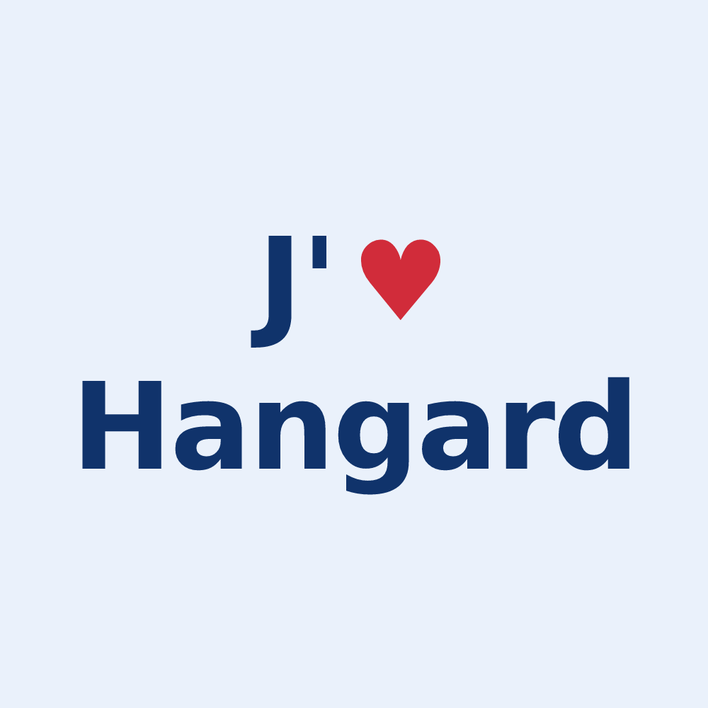 Sticker personnalisé Hangard — design J'aime Hangard