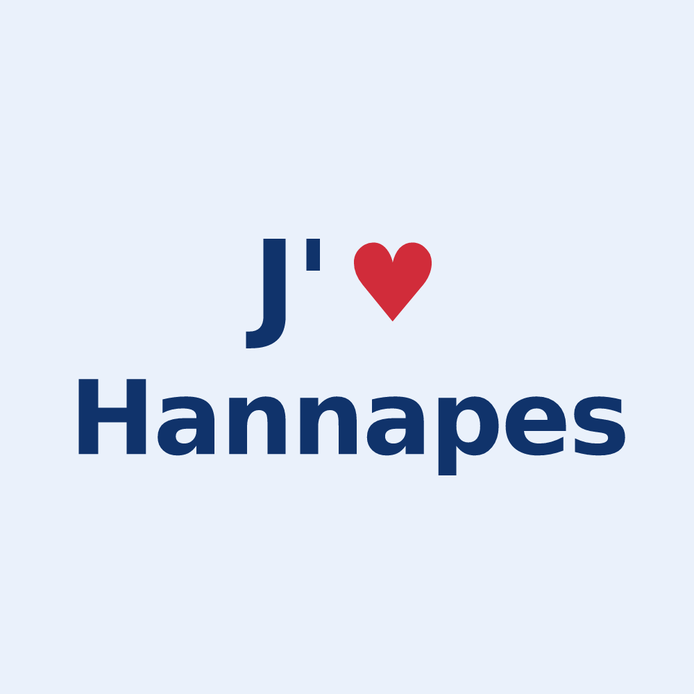 Sticker personnalisé Hannapes — design J'aime Hannapes