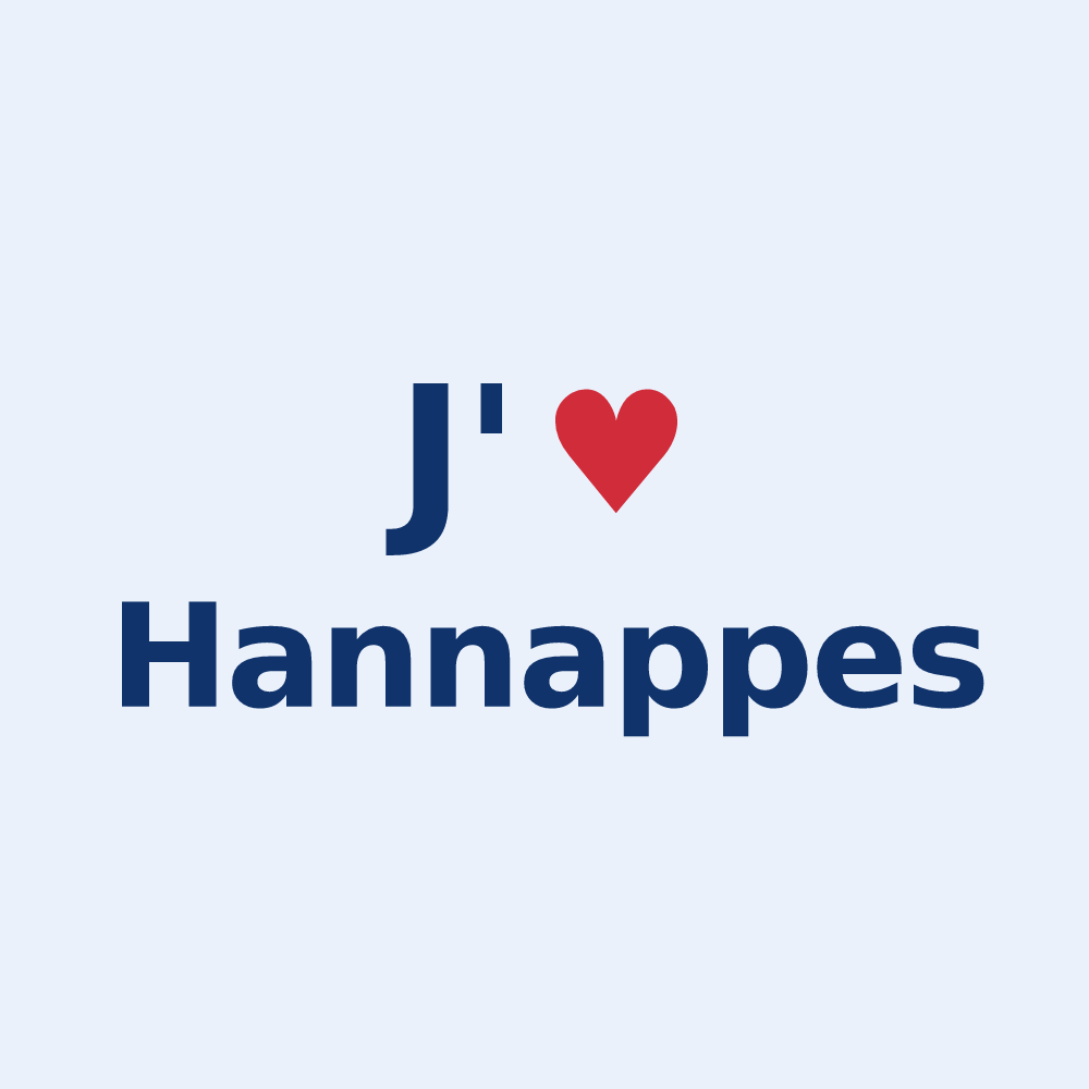 Sticker personnalisé Hannappes — design J'aime Hannappes