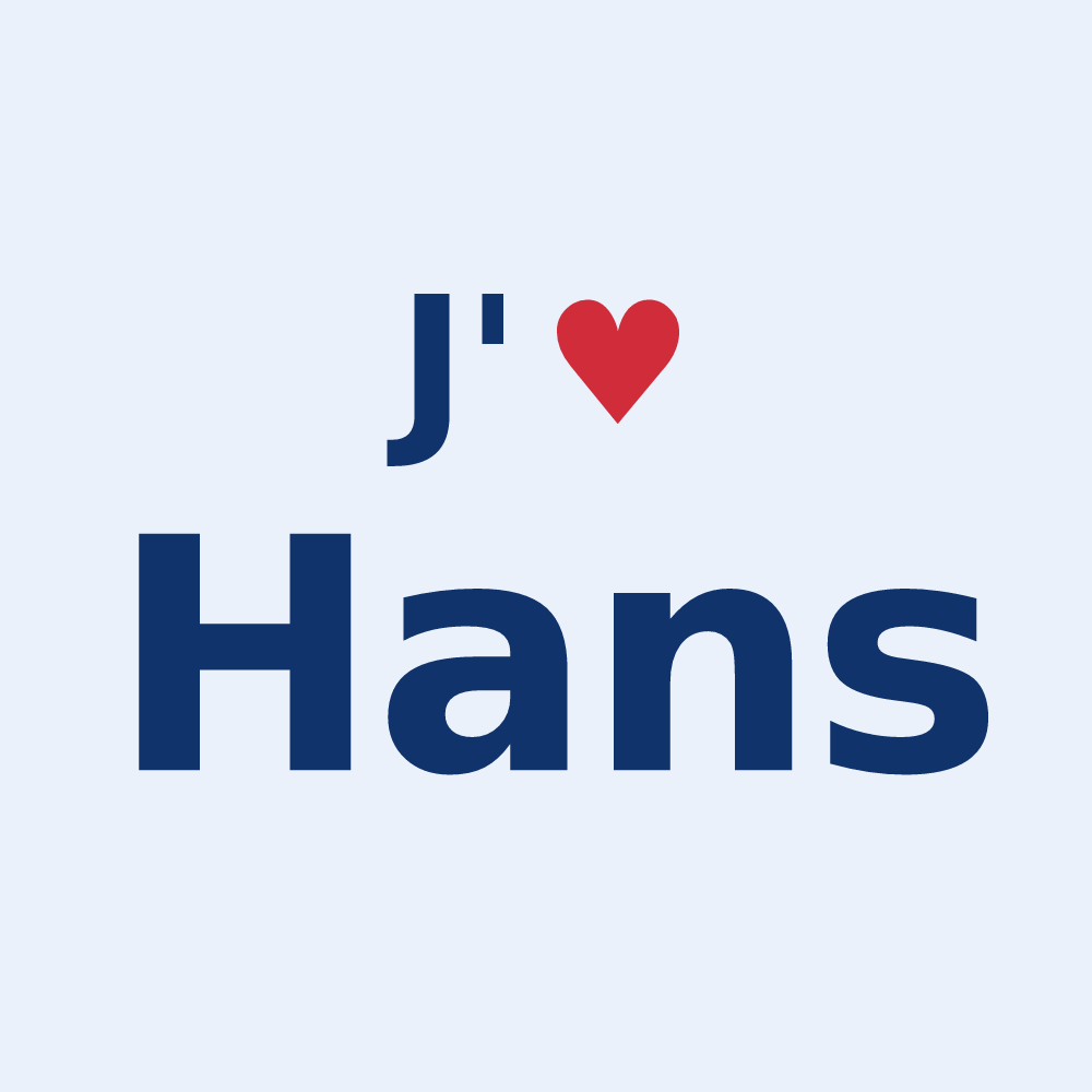 Sticker personnalisé Hans — design J'aime Hans
