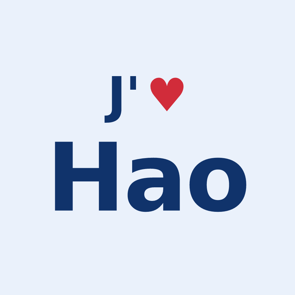 Sticker personnalisé Hao — design J'aime Hao