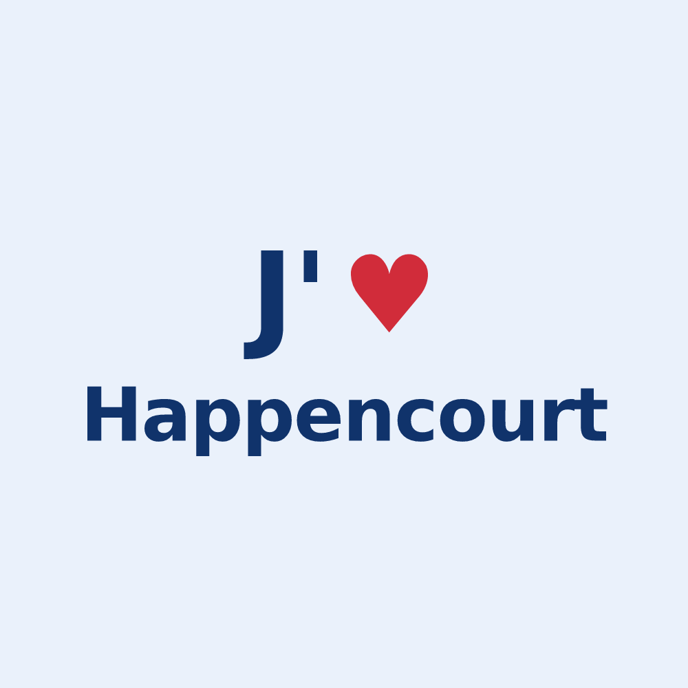 Sticker personnalisé Happencourt — design J'aime Happencourt