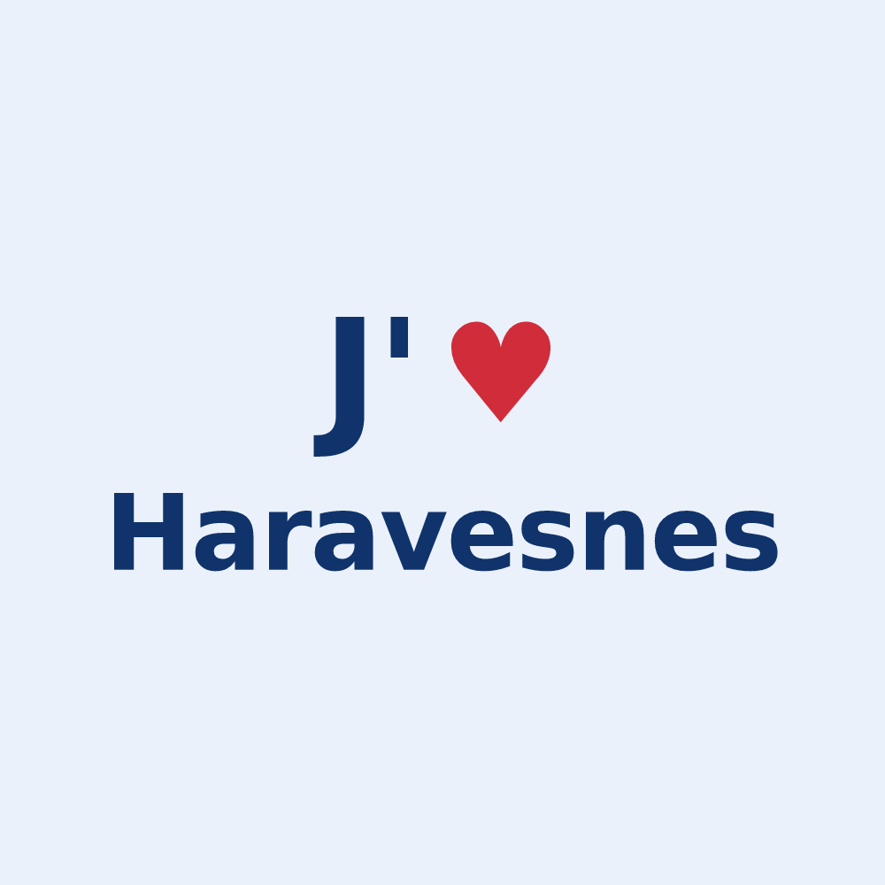 Sticker personnalisé Haravesnes — design J'aime Haravesnes