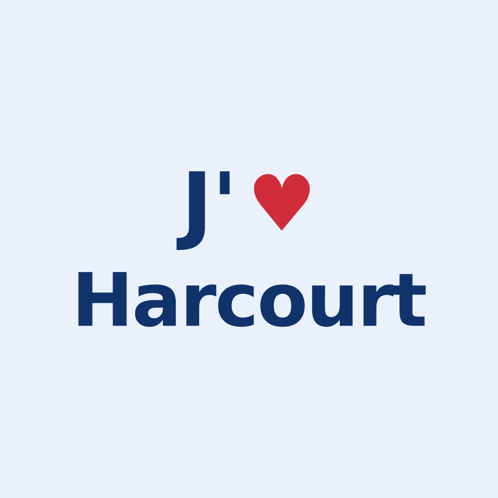 Sticker personnalisé Harcourt — design J'aime Harcourt