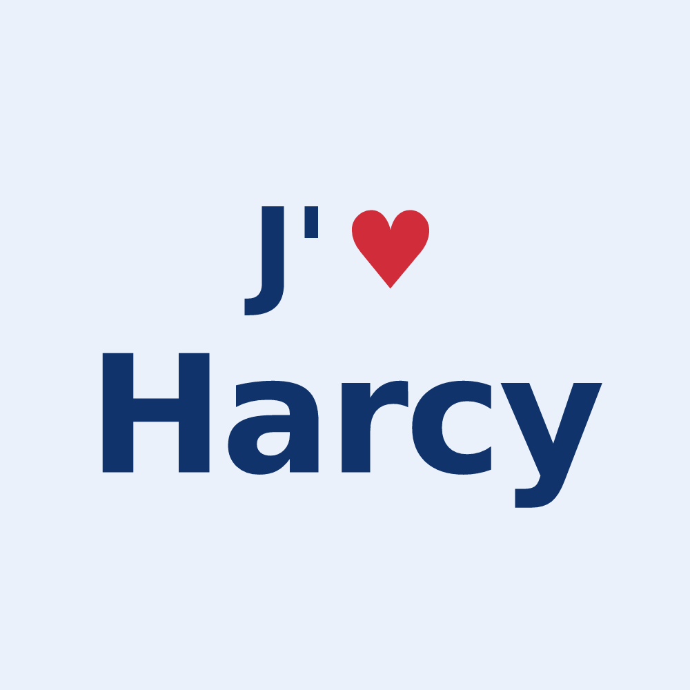 Sticker personnalisé Harcy — design J'aime Harcy