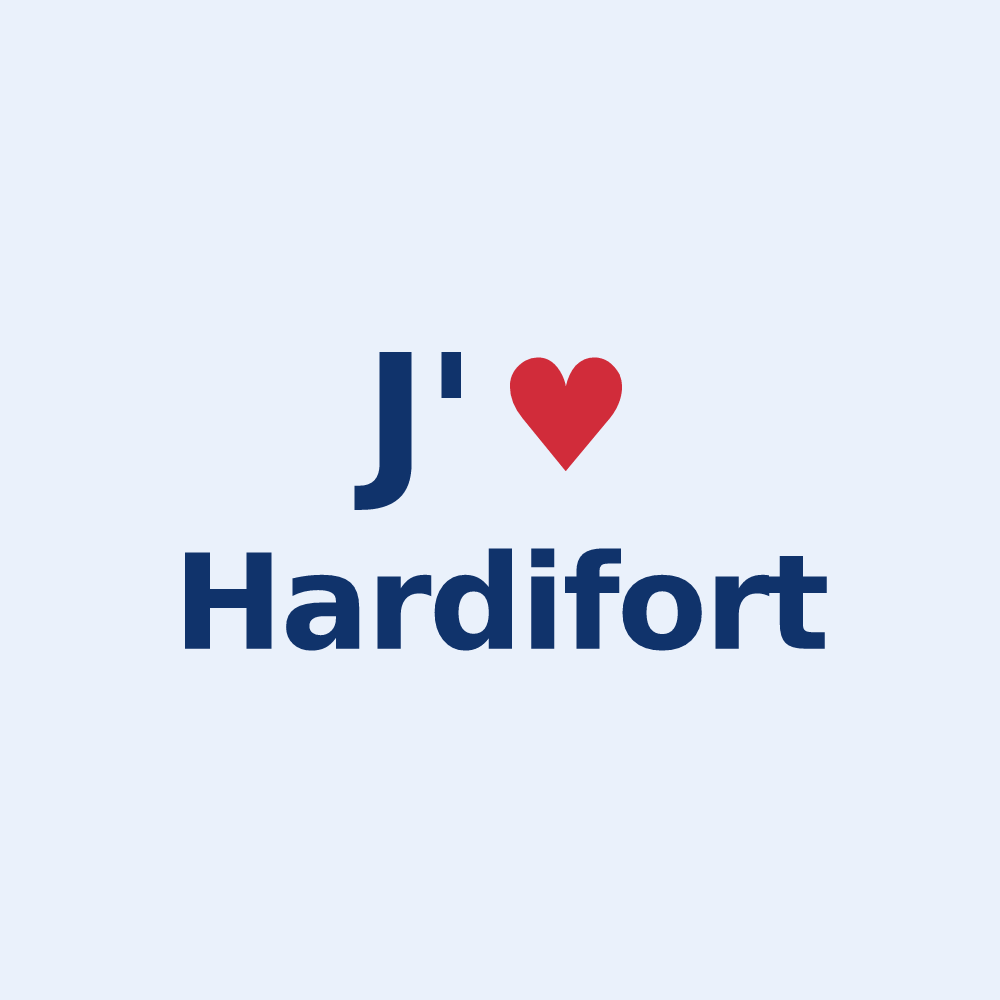 Sticker personnalisé Hardifort — design J'aime Hardifort