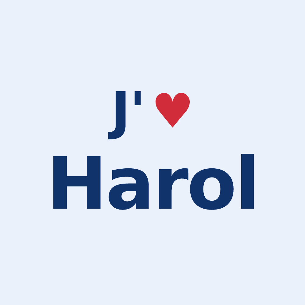 Sticker personnalisé Harol — design J'aime Harol