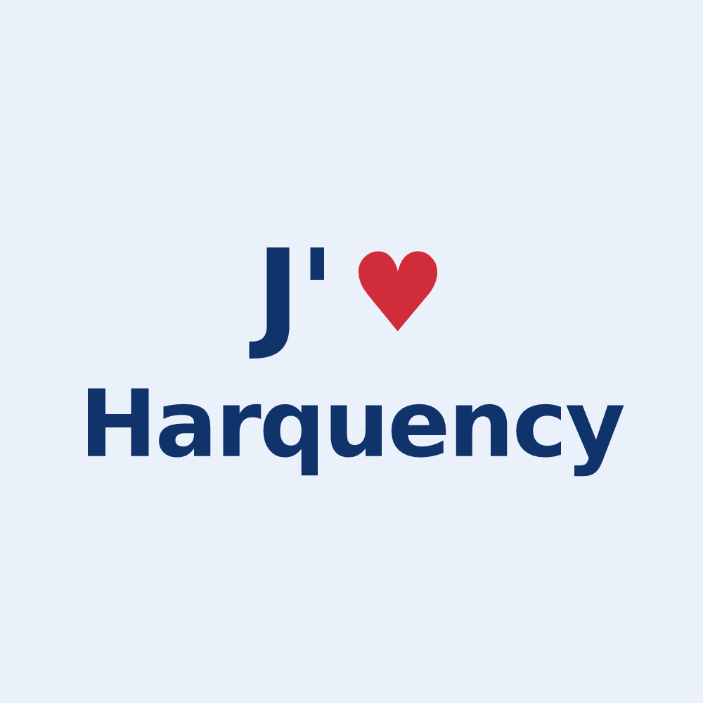 Sticker personnalisé Harquency — design J'aime Harquency